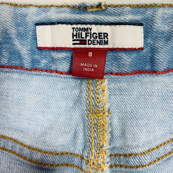 Tommy Hilfiger mini Fringe Skirt for Women light denim sz 8 - Picture 2 of 15